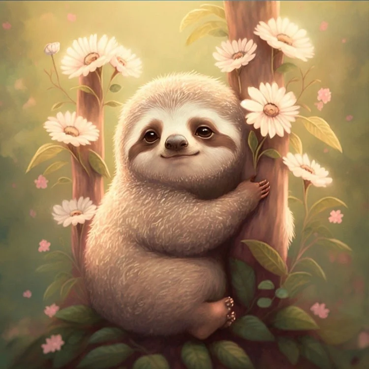 Sloth In Tree 30*30CM (Canvas) Full Round Drill Diamond Painting gbfke