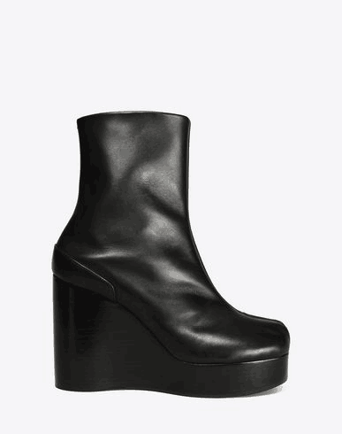 Black Custom Made Wedge Ankle Boots |FSJ Shoes
