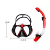 Anti-Fog Goggles Diving Mask Snorkeling Breath Tube Set for Adult (Black M)