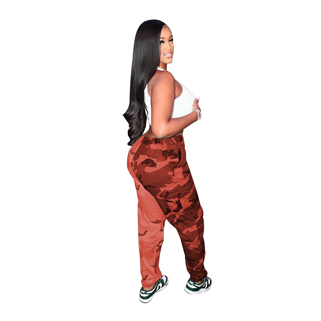 Street Hipster Spring Cute Camouflage Pants With Double Slacks