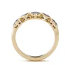 14K Yellow Gold Heart Shaped Lab Gems Bezel Half Eternity Ring Everyday Essential