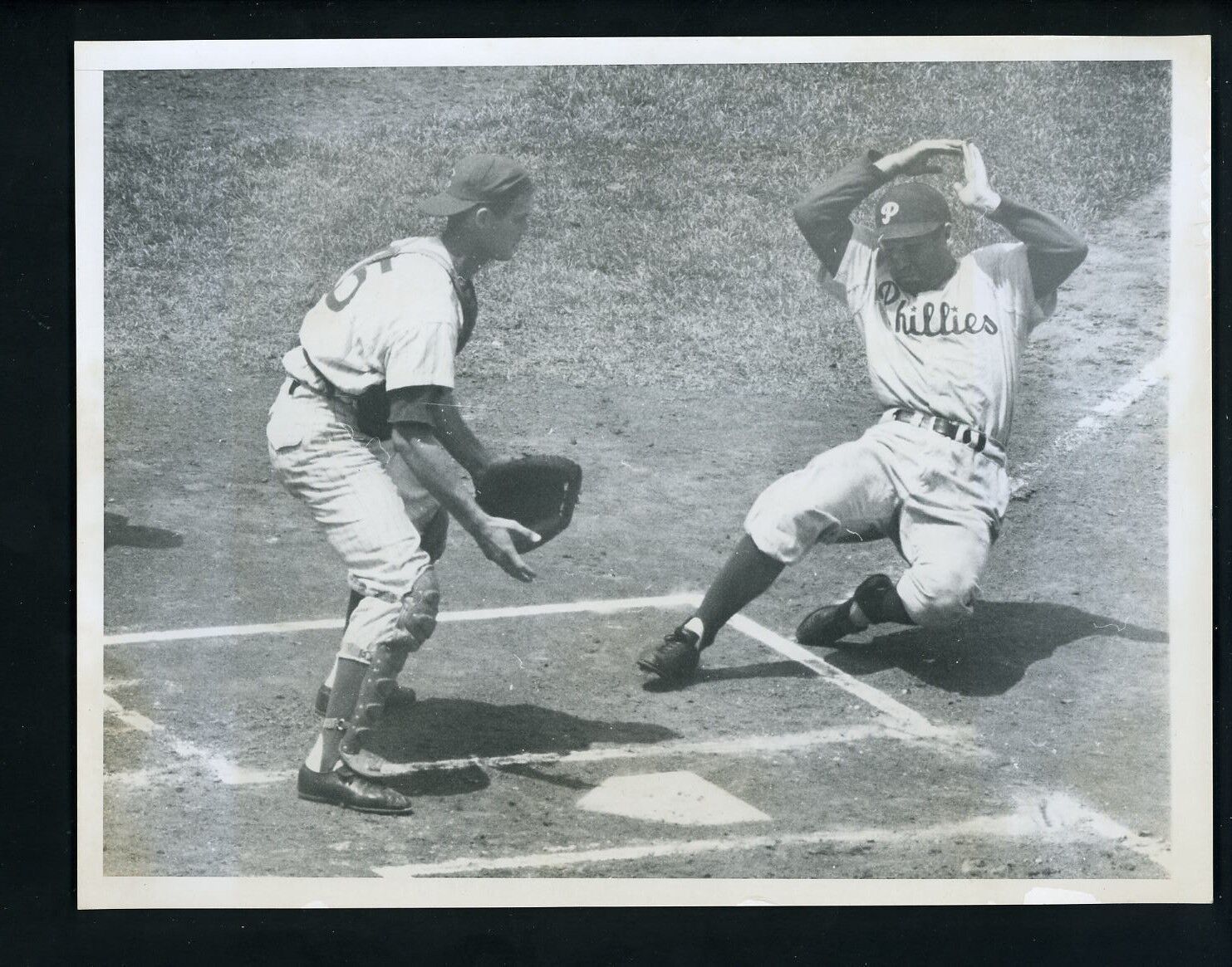 Solly Hemus & Sammy Taylor 1958 Press Photo Poster painting Philadelphia Phillies Chicago Cubs