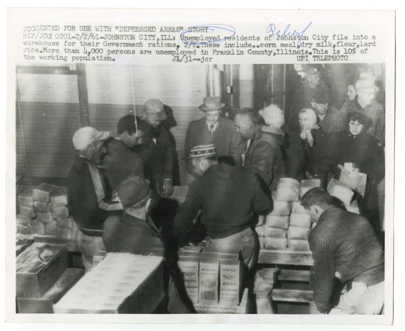 American Unemployment - Government Rations - Vintage 8x10 Photo Poster paintinggraph - IL