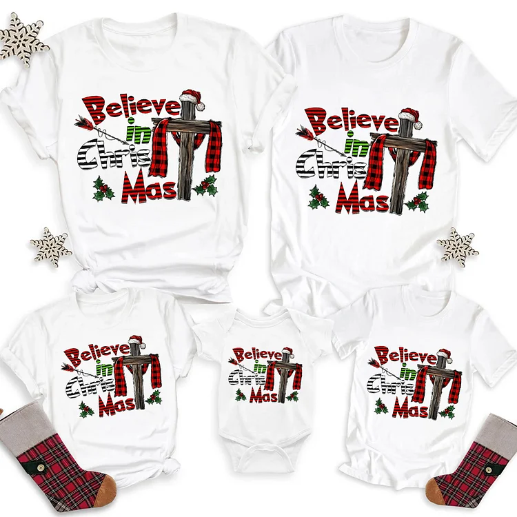 Believe in Christmas Family Matching Shirts