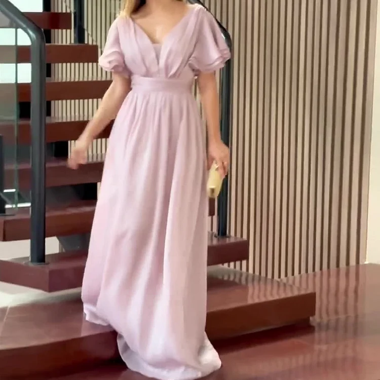 Women's Fashion Sexy Pleated High Waist Elegant Party Dress