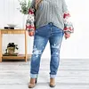 Gioiacombo&trade; Nuovi jeans strappati elasticizzati slim fit retr&ograve; da donna