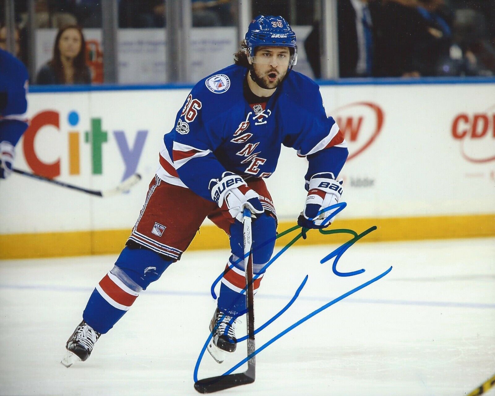 Mats Zuccarello Signed 8x10 Photo Poster painting New York Rangers Autographed COA B