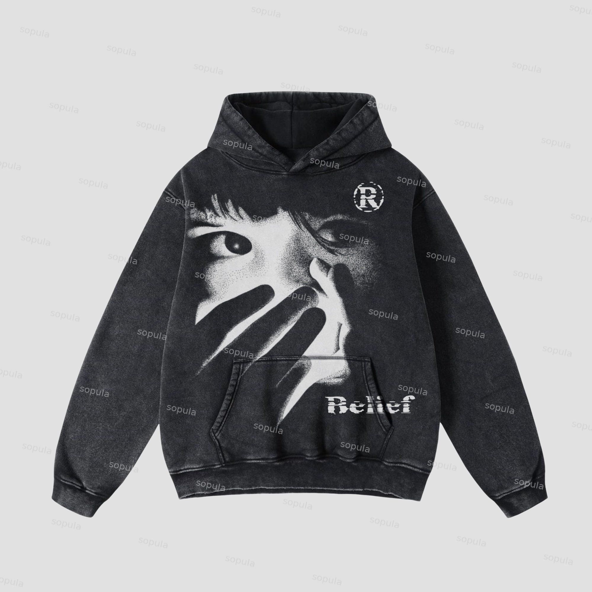 Sopula Belief Men's Character Portrait Graphics Hooded Sweatshirt - Sopula｜Premium Graphic Tees & Graphic Clothing