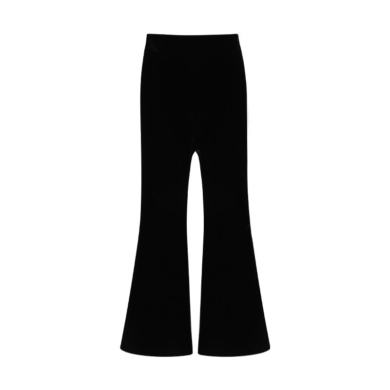 Aiertu egirl style Velvet Winter Velvet Set Extra Thick Velvet Flared Pants aiertu
