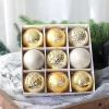 9PCS New Year Christmas's Tree 8CM Decor Balls Set