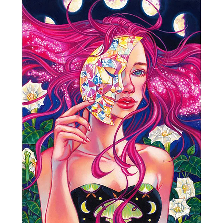 Moon Girl 40*50CM (Canvas) Full Round Drill Diamond Painting gbfke