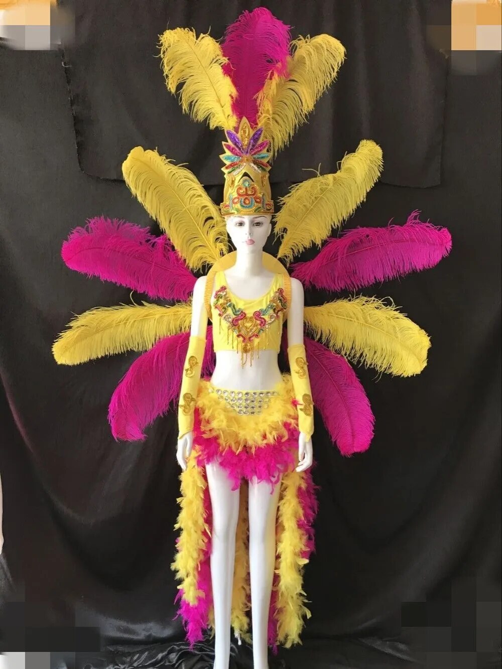 VCshoes Brazil Rio Spanish Cuba Santiago Havana Venice Dionysia Carnival Float Mask Dress Masque Ball Costume Samba Plumage Plume Headd