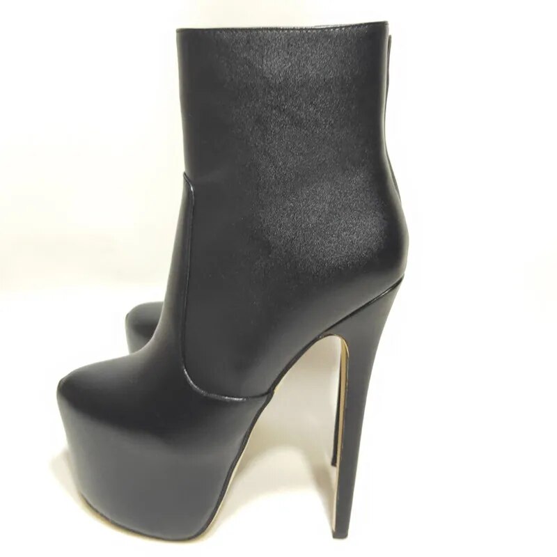 TAAFO Women's High Heels Boots 18 Cm Mid-calf Women's Boots Platform Boots Red Boots Show