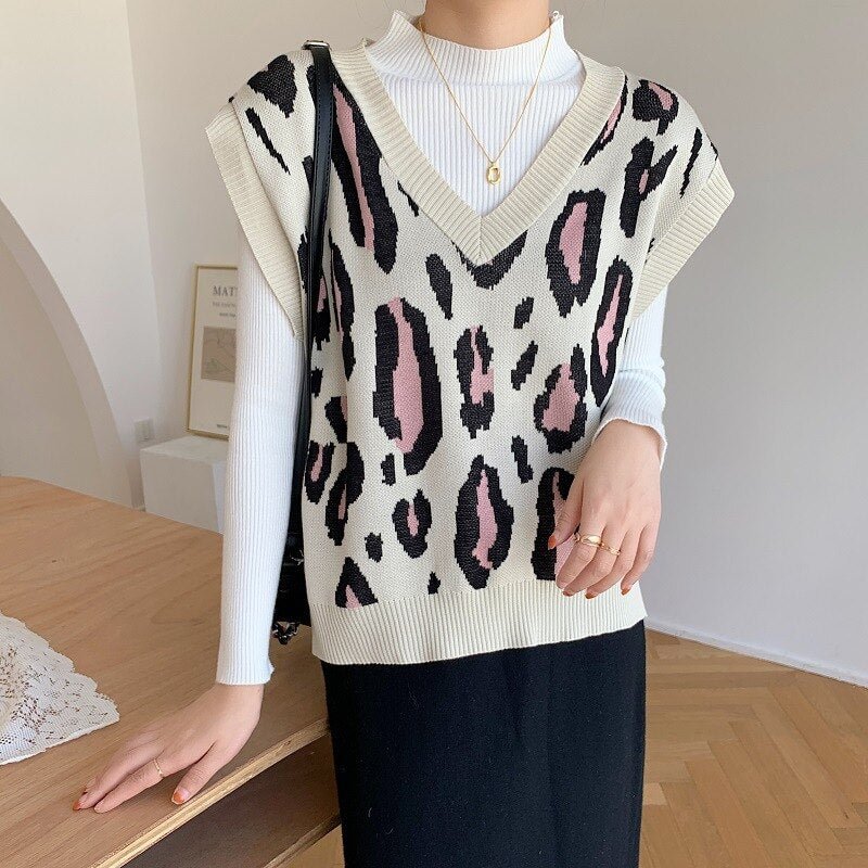 Sweater Vest Women Ins New Chic Korean Style Sweet Harajuku Kawaii Indie Clothes Aesthetic Vintage Tops Streetwear All-match