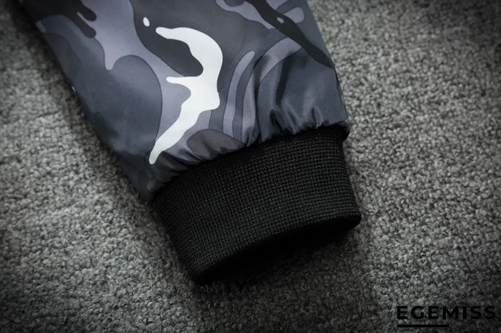 Men's Camouflage Military Casual Zipper Windbreaker Jackets Hooded Coats | EGEMISS