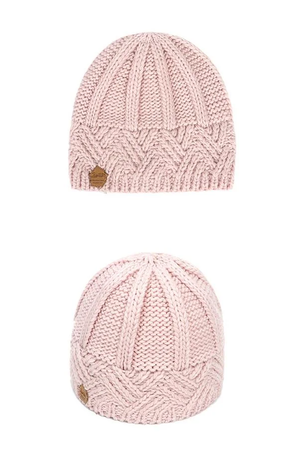 Retro style rhombus lattice thick needle wool knitted hat