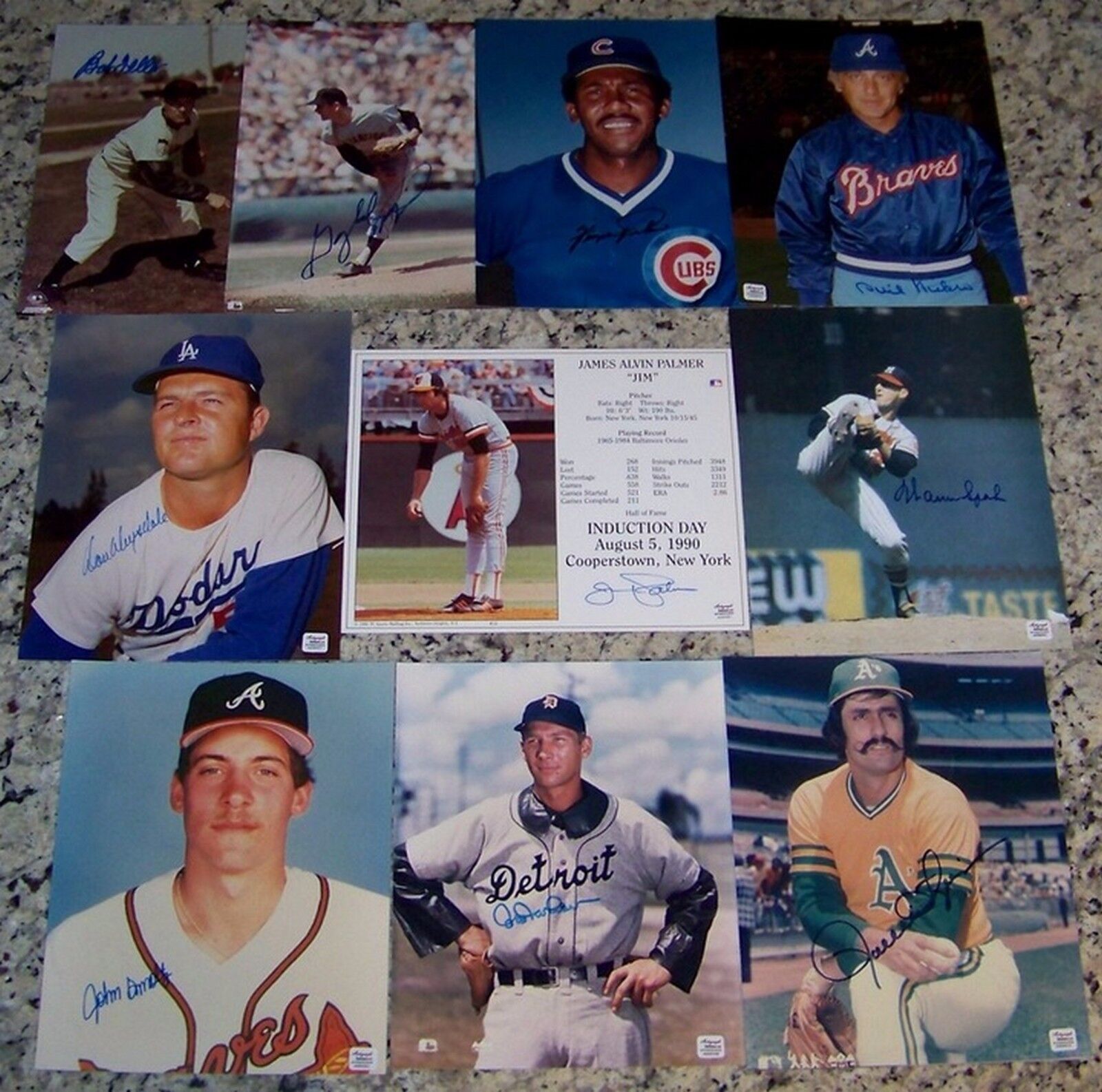 10 HOF Pitchers Signed Photo Poster painting Don Drysdale John Smoltz Warren Spahn Feller AR COA