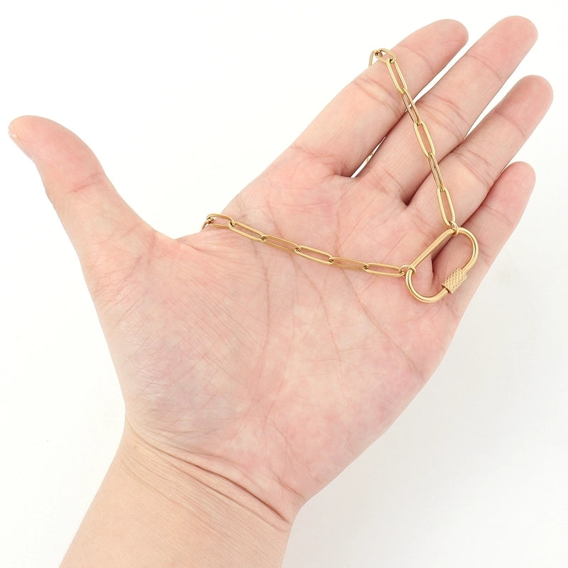 Elegant Minimalist Classic Style Oval 201 Stainless Steel 304 Stainless Steel Necklace