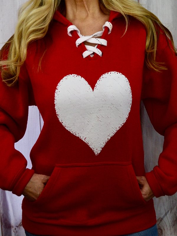 Women's Valentine's Day Heart Print Sweatshirt