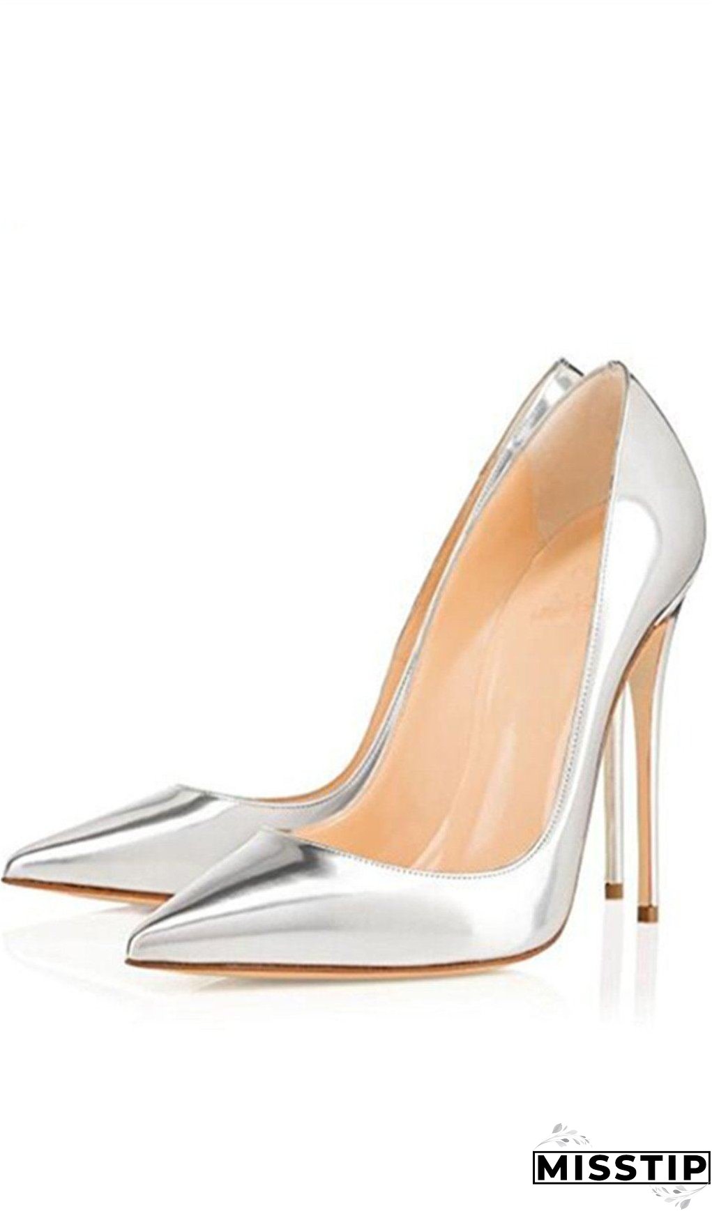 Silver Stiletto High Heel Shoes
