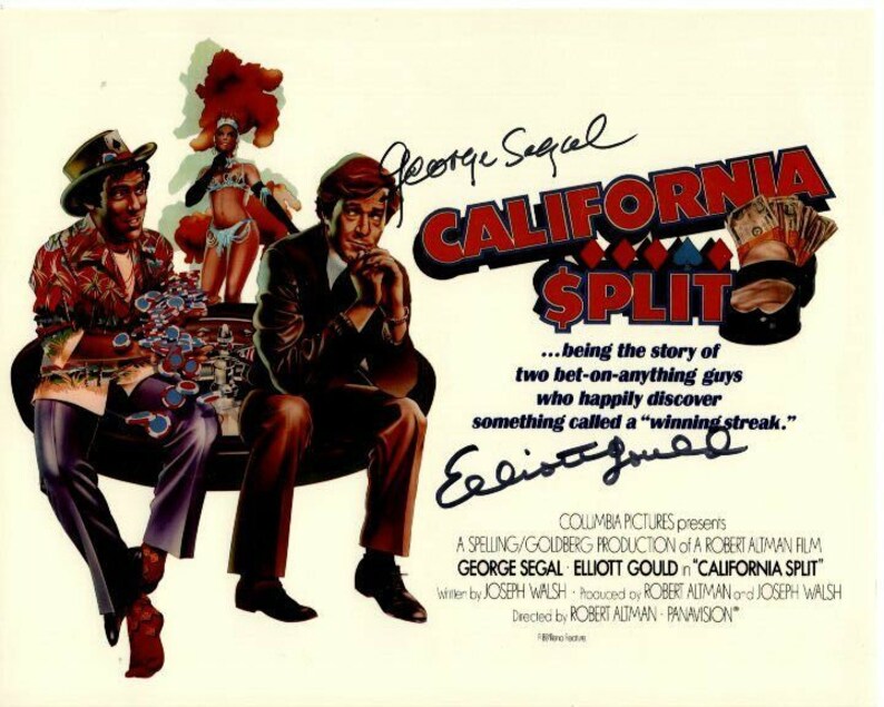 George segal & elliott gould signed autographed california split Photo Poster painting