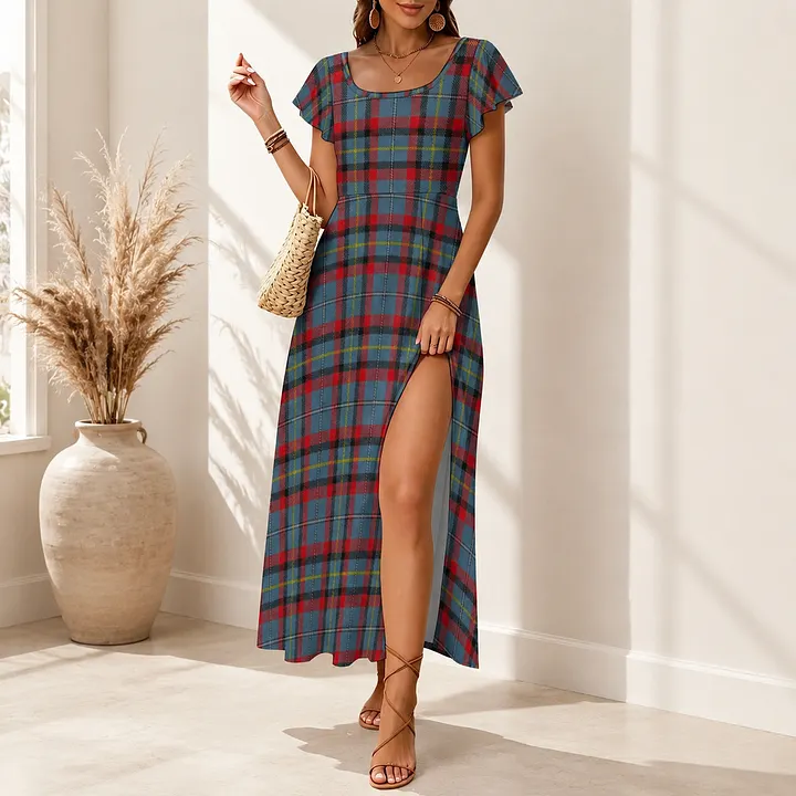 dresses for women at ross Tartan Sundresses Elegant Party Dress Clan Buchanan Scottish Plaid Red Green Yellow Tartan Bohemian Tracee Ellis Ross's Best Style