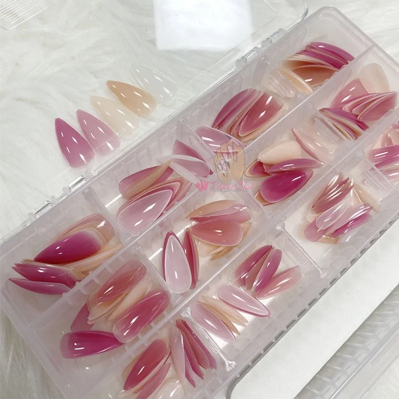 Gel X Nails Extension System Full Cover Sculpted Base Color Stiletto Medium False Nail Tips 240pcs/box-Nail Inspo