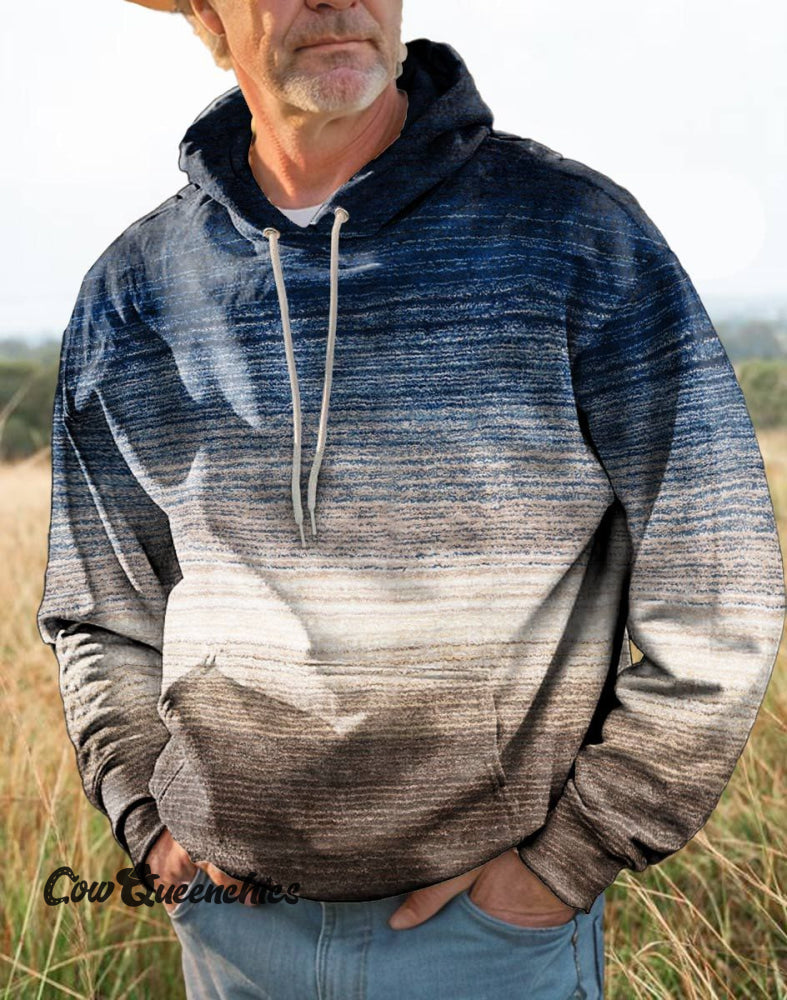 Sky And Earth Print Casual Sweatshirt Multicolor / S