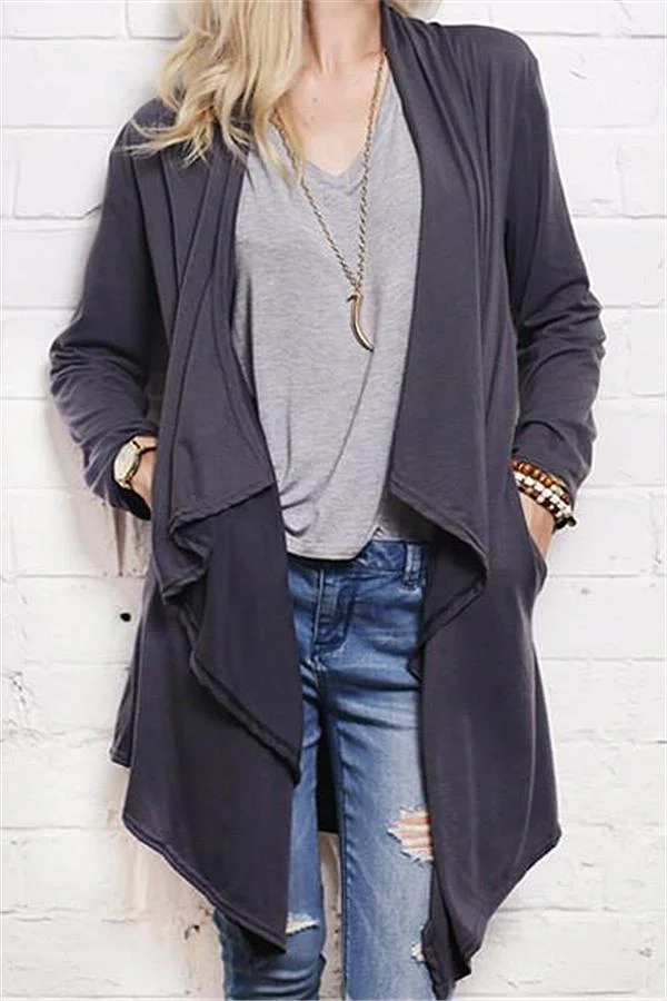 Fall Outfit Gray Cardigans Coat