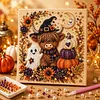 Framed Halloween Highland Yak -  DIY Pearls Painting Kit for Creativity DIY Pearl Dot Crafts for Gift Home Wall Decor 20x20CM