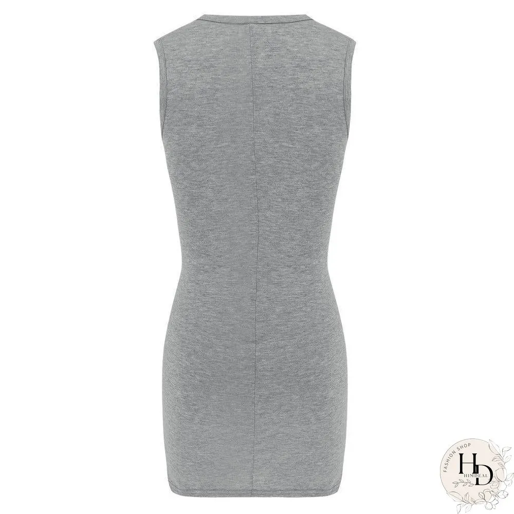 Casual Hollow-out Sleeveless Hot Mini Dress(2 Colors)