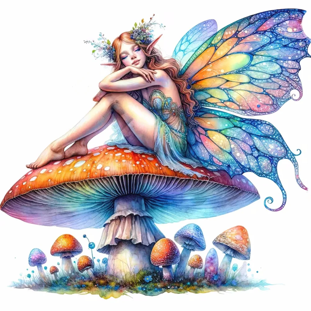 Full Round Diamond Painting - Mushroom Fairy(Canvas|30*30cm)