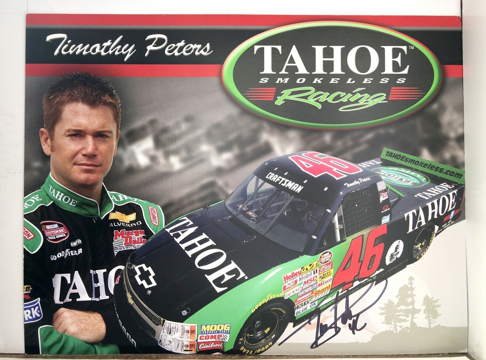 Timothy Peters Signed 8.5x11 Photo Poster painting Promo Hero Card Postcard NASCAR  SHIP Au