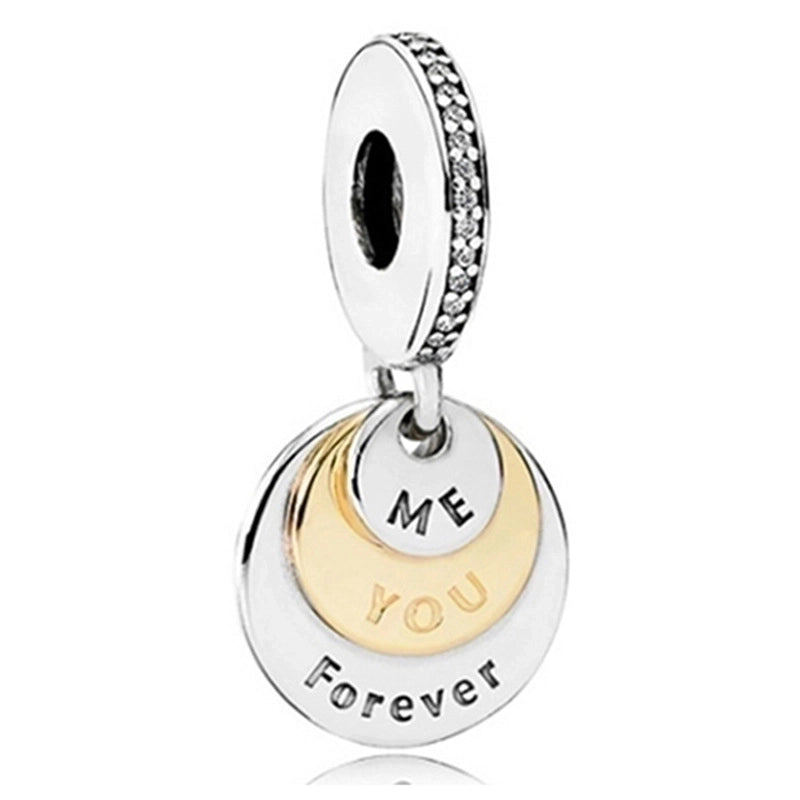 1 PC/Package Metal Rhinestones Plating Inlay Polished Pendant Beads