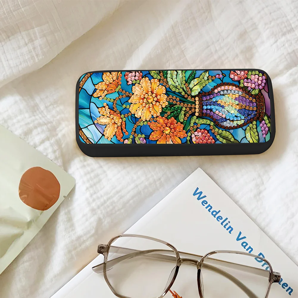 Vase Diamond Painting Eyeglasses Case Diamond Art Sunglasses Case for Adults