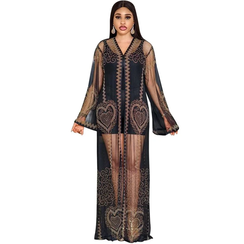 2 Piece Set Spring Autumn Africa Clothing Muslim Long Maxi Dress High Quality Fashion Dress For Lady African Dresses For Women