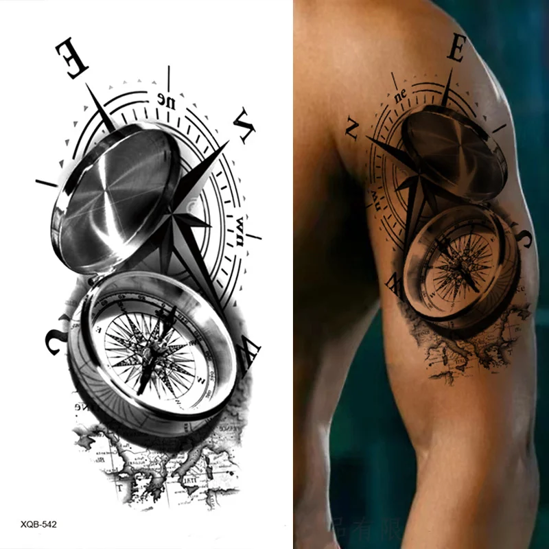 Sdrawing Forest Tattoo Sticker for Men Women Tiger Wolf Death Skull Temporary Tattoo Fake Henna Skeleton King Animal Tatoo Pattern