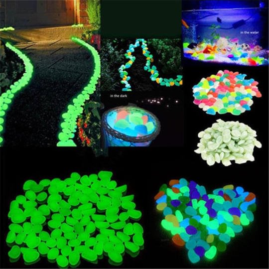 Glow in the Dark Garden Pebbles Glow Stones Rocks for Walkways Garden ...