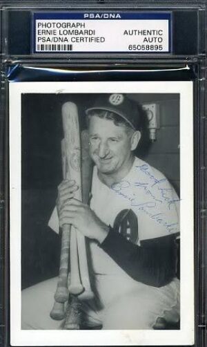 Ernie Lombardi Psa/dna Signed Photo Poster painting Autograph Authentic