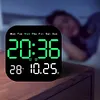 Digital Wall Clock LED Desk Alarm Clock Temperature/Date Display for Home Office