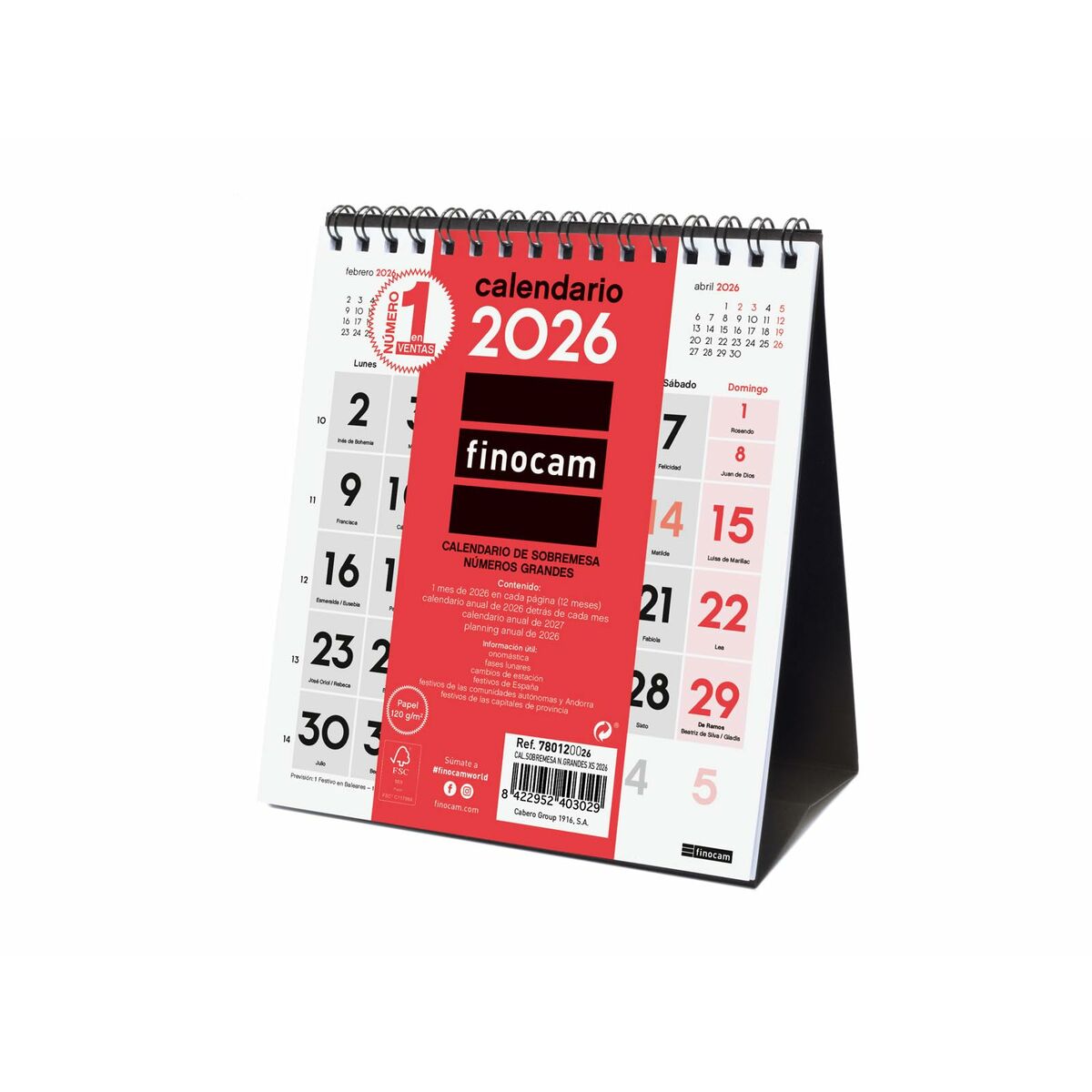 Desktop Calendar Finocam Paper 14 x 15 cm
