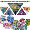 2D DIY Acrylic Vintage Vase Diamond Art Painting Clock Pendant w/ Clock Function