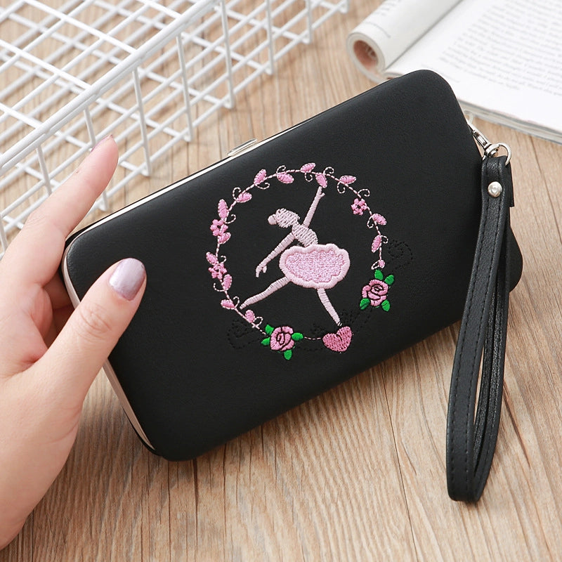Fashion Long Multifunctional Embroidered Portable Wallet