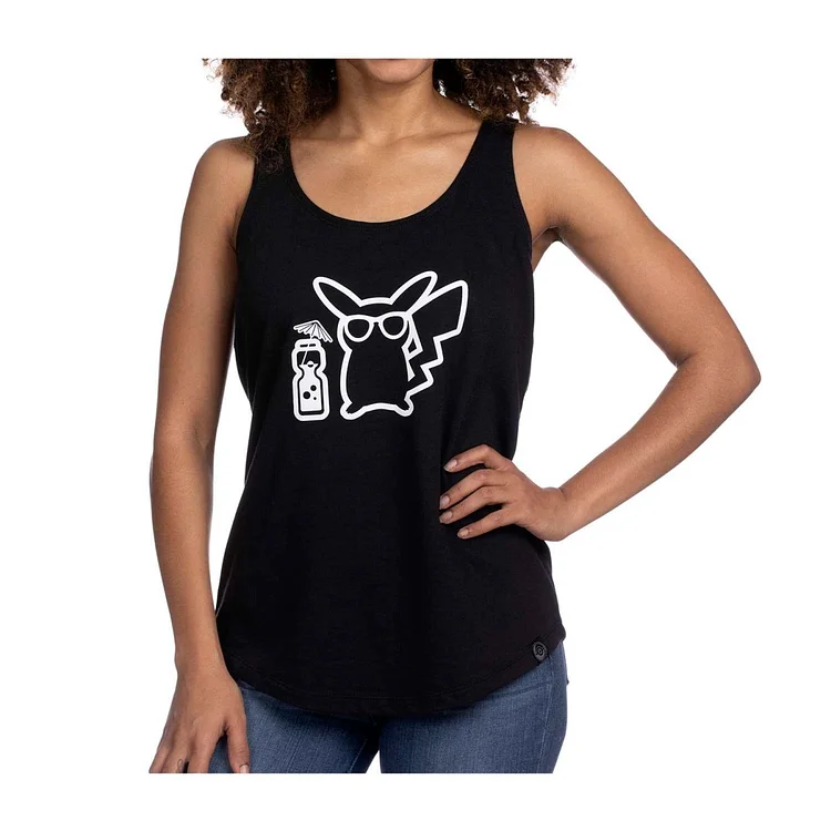 Pokémon Sunset Black Fitted Racerback Tank Top - Women