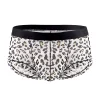 Men's Ultra-thin Mesh Ice Silk Sexy Leopard Print Boxer Briefs