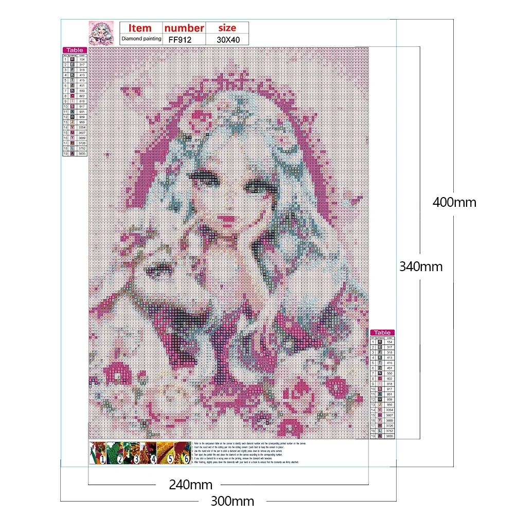 Full Square Diamond Painting 30*40cm - Unicorn Girl