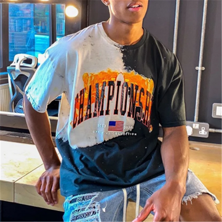 Fashion color matching letter printed t-shirt