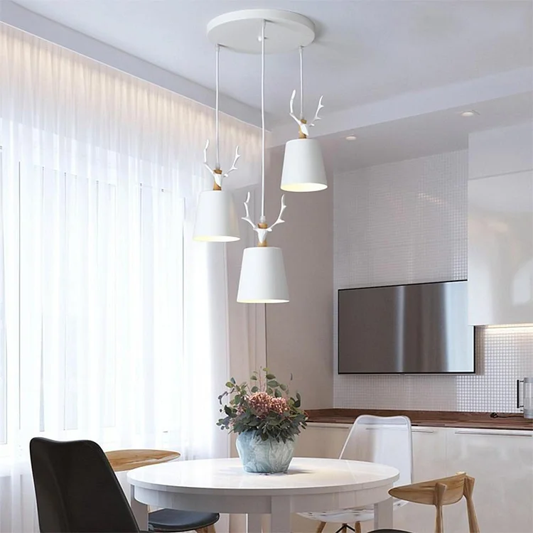 3-light Antler Design LED Classic Chandelier Pendant Light Hanging Lamp - Appledas