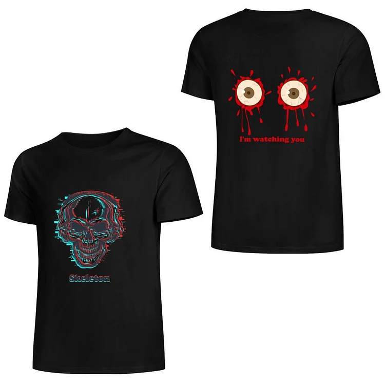 Skeleton Pure Cotton Short Sleeved T-shirt