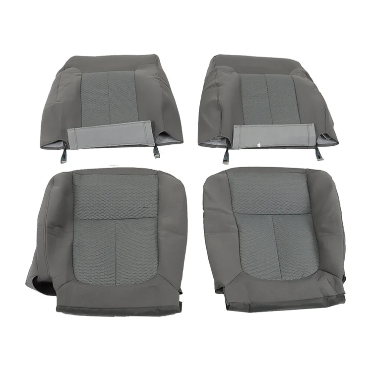 SEBLAFF Seat Cover 4Pcs Gray Front Bottom Top Cloth Driver and Passenge Replacement for 2011-2014 F150